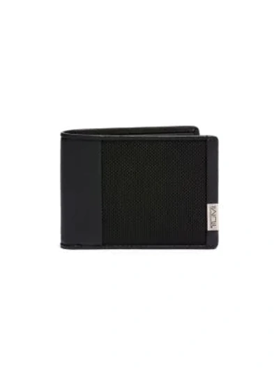 Tumi Alpha Leather Global Double Billfold Wallet In Black