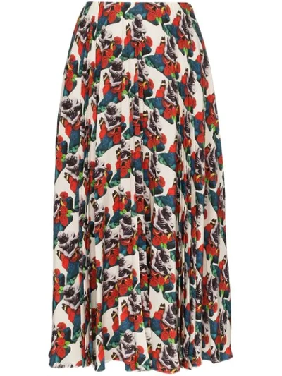 Valentino X Undercover Lovers Print Pleated Skirt In Multicolor