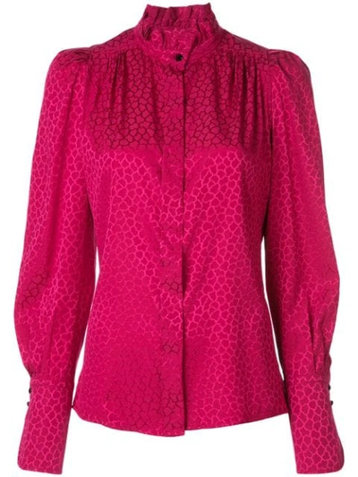 Isabel Marant Lamia Stretch-silk Jacquard Blouse In Pink