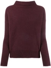 Vince Knitted Cashmere Sweater In Purple