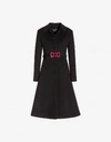 BOUTIQUE MOSCHINO Bow Buckle velour coat