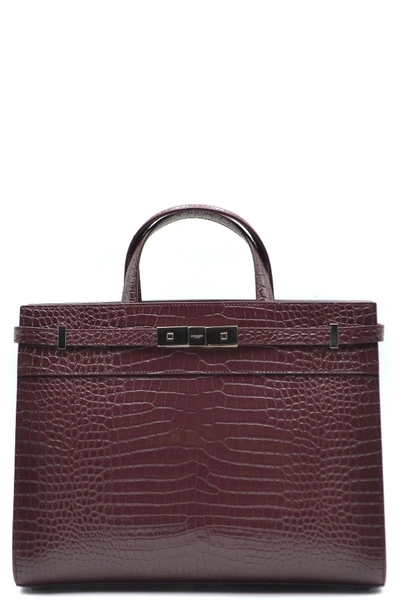 Saint Laurent Burgundy Leather Handbag