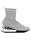 Le Silla Grey Suede Hi Top Sneakers In Grey