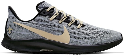 Pre-owned Nike Air Zoom Pegasus 36 New Orleans Saints In Wolf Grey/black-metallic Gold