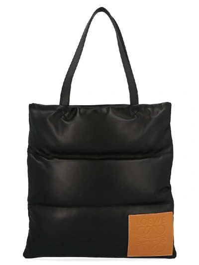 Loewe Anagram Quilted Leather Tote Bag In Black
