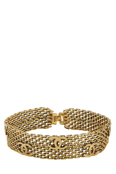 Pre-owned Chanel Gold 'cc' Mesh Choker