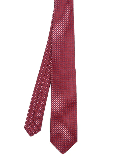 Kiton Red Floral Silk Tie