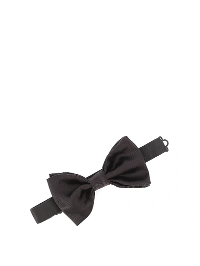 Kiton Black Satin Bow Tie
