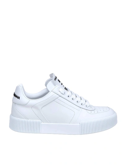 Dolce & Gabbana Miami White Calf Leather Sneakers