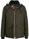 Moose Knuckles Millstream Logo Patch Jacket In Green