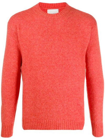 Laneus Crew-neck Knit Sweater In Orange