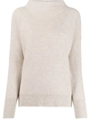 Vince Knitted Cashmere Sweater In Neutrals