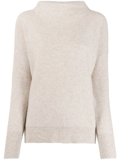 Vince Knitted Cashmere Sweater In Neutrals