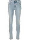 Off-white Embroidered Details Skinny Jeans In Blue