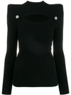 BALMAIN STRUCTURED CUT OUT KNITTED TOP