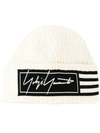 Y-3 STRIPE PATTERNED RIBBED HAT