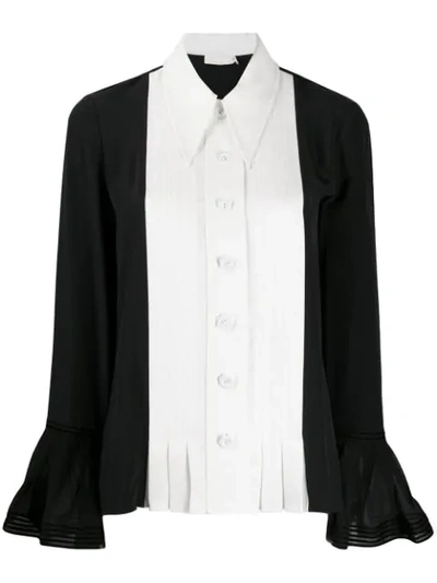 Tory Burch Two-tone Shirt In Black