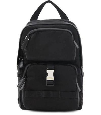 Prada Saffiano Leather-trimmed Nylon Backpack In Nero