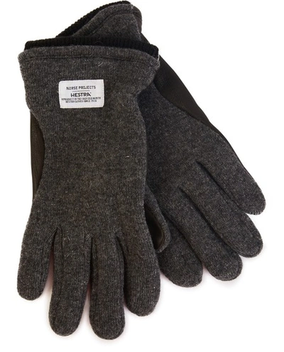 Norse Projects Svante Norse X Hestra Gloves In Charcoal Melange