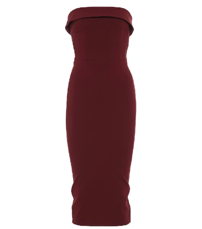 Alex Perry Audra Bandeau Midi Dress In Red