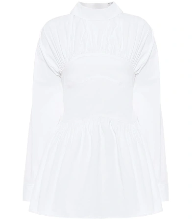 Rejina Pyo Gathered Cotton-blend Poplin Shirt In White