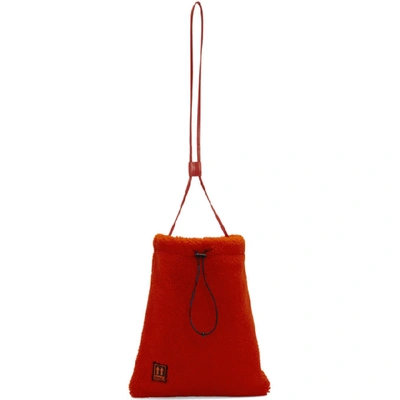 Off-white Red Sherpa Shoelace Pouch In 2000 Redno