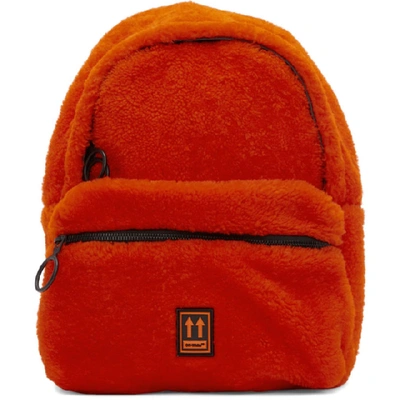 Off-white Men's Lamb-shearling Mini Backpack In 2000 Redno