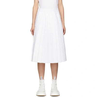 Mm6 Maison Margiela Pleated Padded Technical-fabric Skirt In White