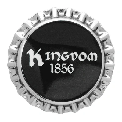 Burberry Silver & Black Bauhaus Bottle Cap Pin In Metallic