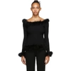 OPENING CEREMONY Black Feather Trim Sweater