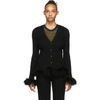 OPENING CEREMONY OPENING CEREMONY BLACK OSTRICH FEATHER CARDIGAN