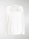 GIVENCHY LACE SLEEVE SWEATSHIRT,14515538