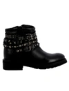 ASH BLACK LEATHER ANKLE BOOTS,11088370