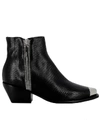 LE SILLA BLACK LEATHER ANKLE BOOTS,11088373