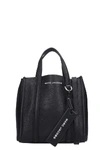 MARC JACOBS THE TAG TOTE 21 SHOULDER BAG IN BLACK LEATHER,11088319