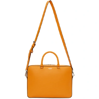 Burberry Orange Ainsworth Briefcase In Bright Org