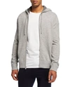 Vince Regular Fit Zip Cashmere Hoodie In H Grey
