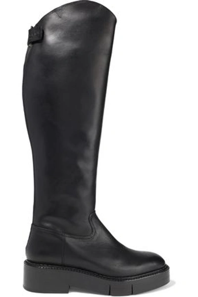 Robert Clergerie Canada Leather Platform Knee Boots In Black