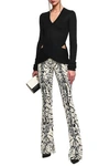 dressing gownRTO CAVALLI PRINTED WOOL-BLEND BOOTCUT trousers,3074457345628417679