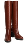 Tod's Buckled Leather Knee Boots In Brown