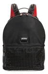 CHRISTIAN LOUBOUTIN SPIKED CANVAS BACKPACK - BLACK,1195141