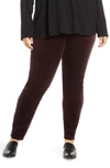Eileen Fisher Organic Cotton Blend Denim Leggings In Cassis
