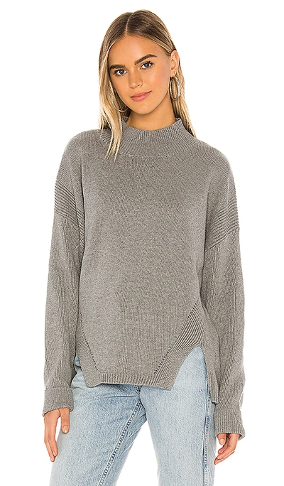 Bobi Black Cozy Cotton Sweater In Heather Grey