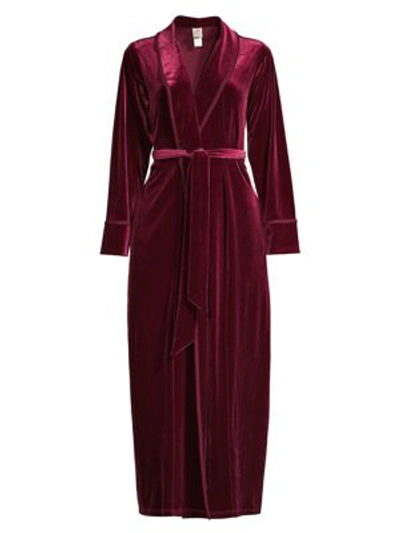 Jonquil Women's Olivia Velvet Robe In Burgundy