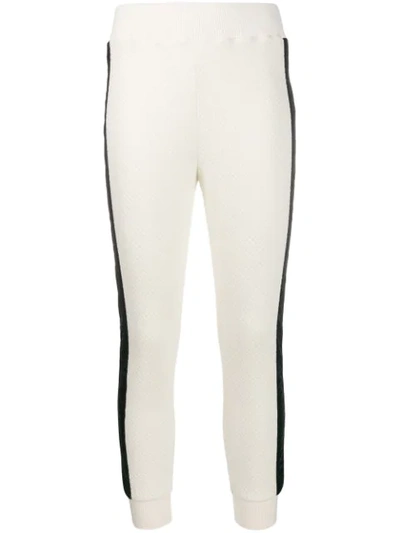 Just Cavalli Textured Side Stripe Track Trousers In White