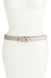 Michael Kors Reversible Leather Belt In Pearl Grey