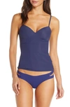 Hanro 'allure' Built-in Bra Camisole In Elegant Blue