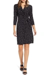 ANNE KLEIN DOT FAUX WRAP DRESS,10735008