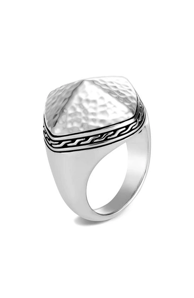 John Hardy Classic Chain Hammered Sugarloaf Ring In Multicolor
