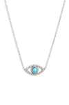 Anzie Evil Eye Turquoise Pendant In Silver